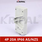 do interruptor impermeável do isolador de 4P 20A 440V padrão australiano exterior